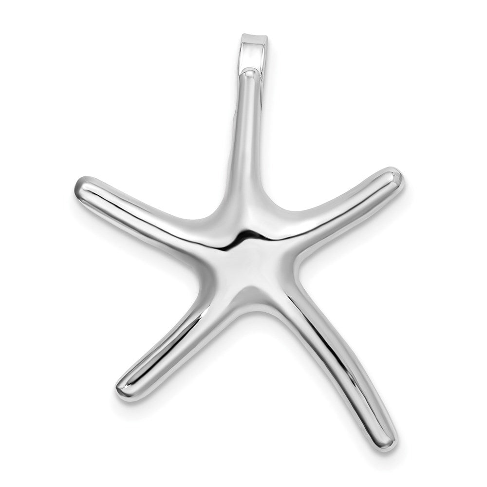 Sterling Silver De-Ani Rhodium-Plated Polished Dancing Starfish Slide