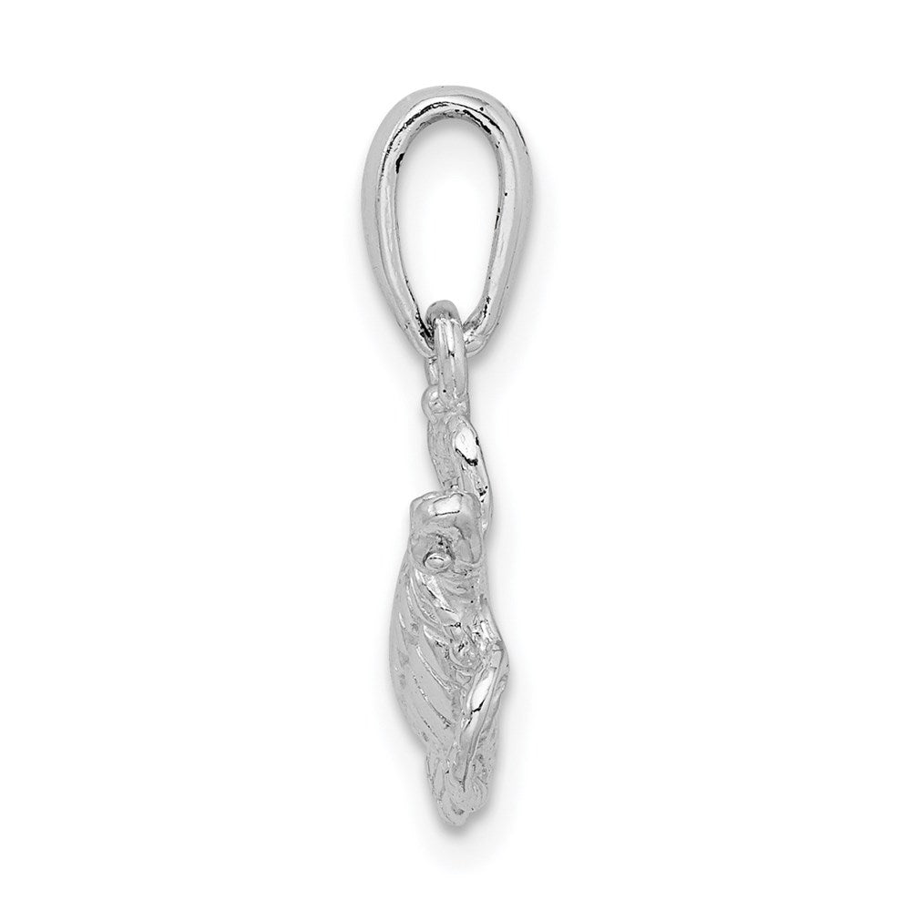 Sterling Silver De-Ani Rhodium-Plated Polished Sea Turtle Pendant