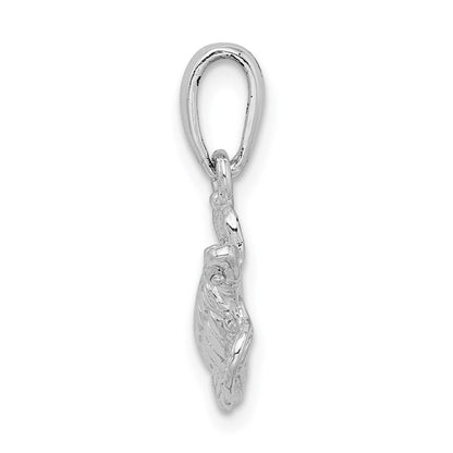 Sterling Silver De-Ani Rhodium-Plated Polished Sea Turtle Pendant
