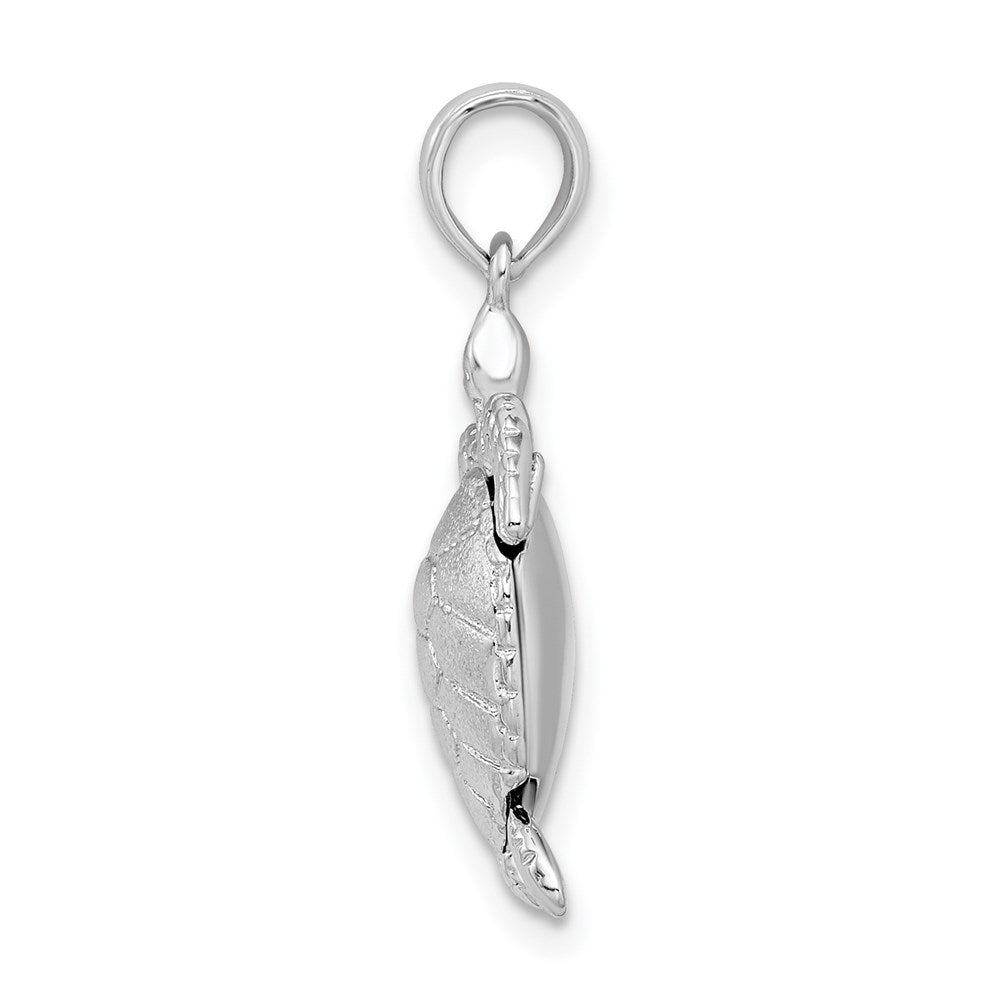 Sterling Silver De-Ani Rhodium-Plated Polished 3D Moveable Sea Turtle Pendant