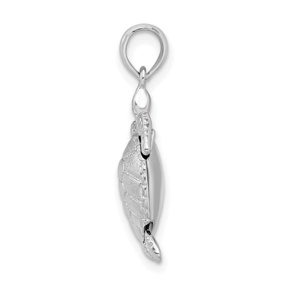 Sterling Silver De-Ani Rhodium-Plated Polished 3D Moveable Sea Turtle Pendant