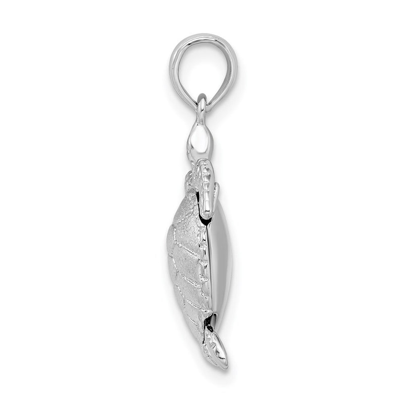 Sterling Silver De-Ani Rhodium-Plated Polished 3D Moveable Sea Turtle Pendant