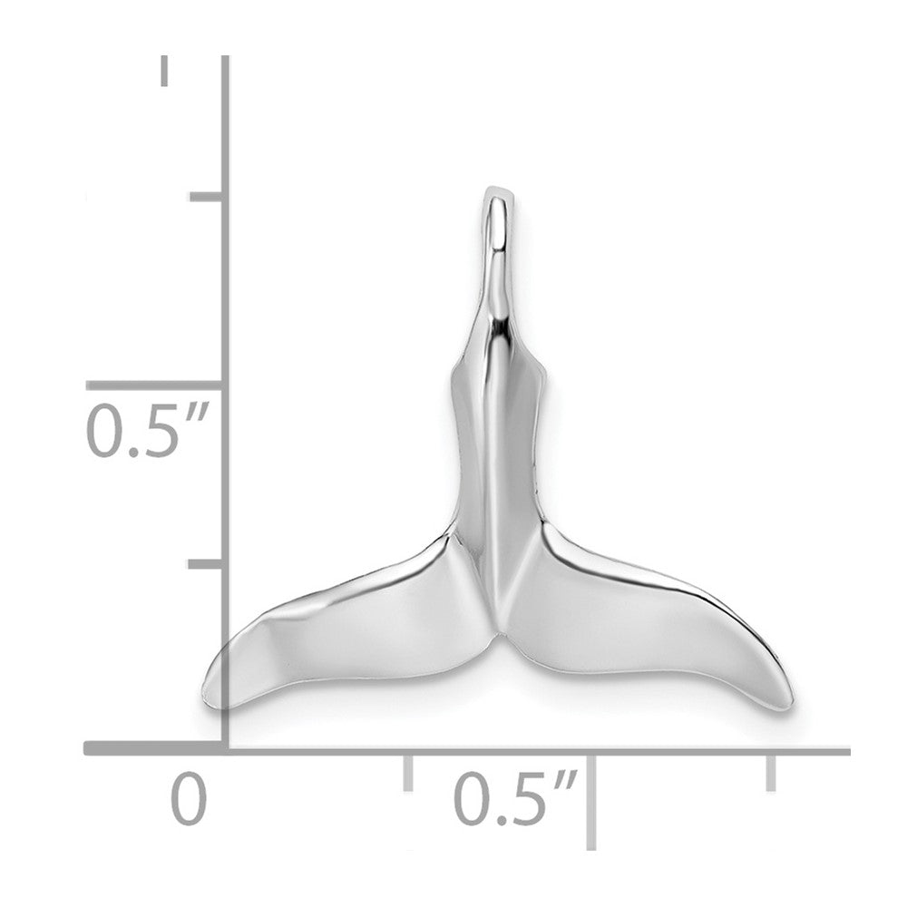 Sterling Silver De-Ani Rhodium-Plated Polished Whale Tail Pendant