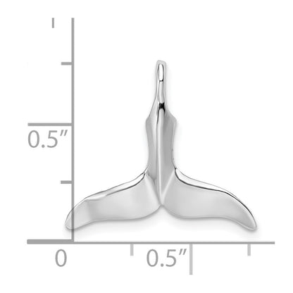 Sterling Silver De-Ani Rhodium-Plated Polished Whale Tail Pendant
