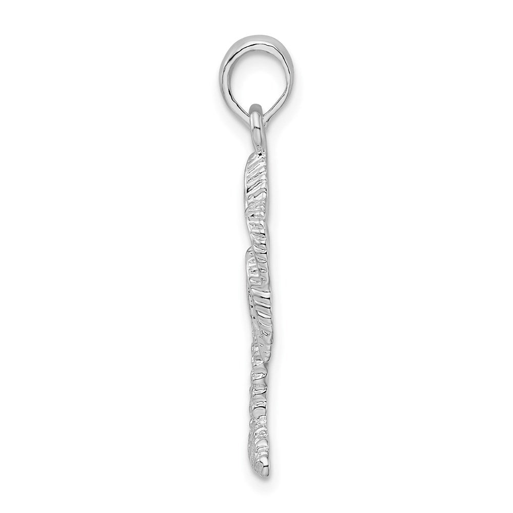 Sterling Silver De-Ani Rhodium-Plated Polished Small Palmetto Tree Pendant
