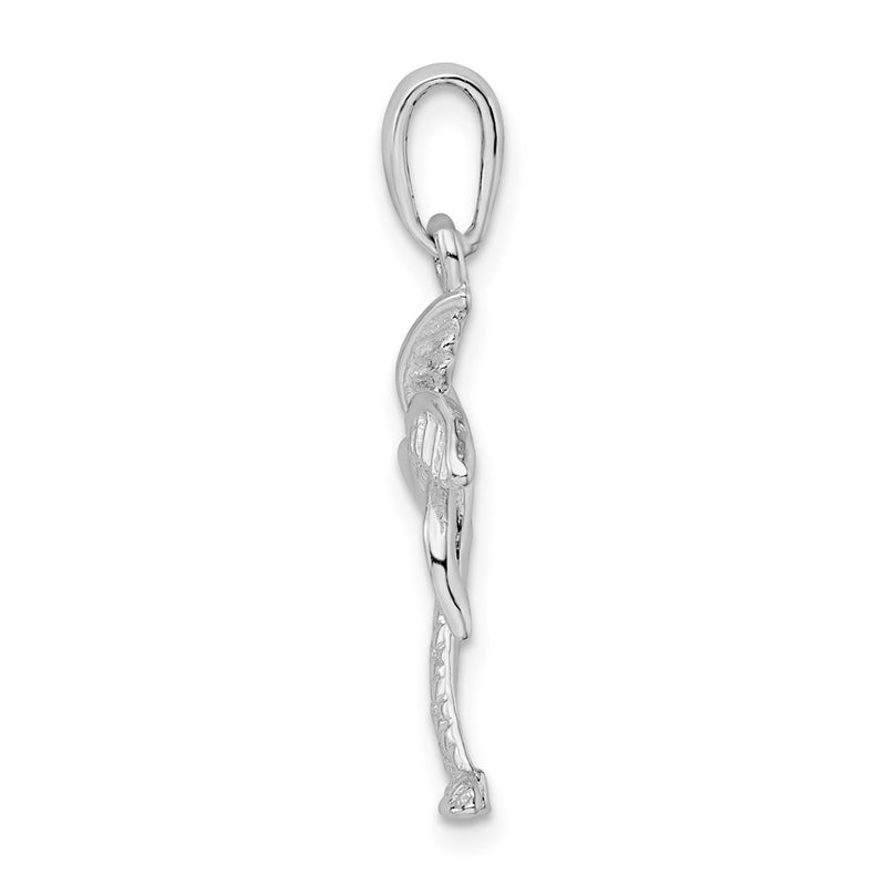Sterling Silver De-Ani Rhodium-Plated Palm Tree With Textured Trunk Pendant