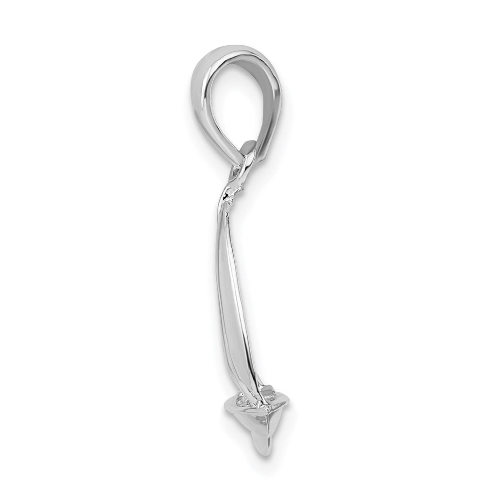 Sterling Silver De-Ani Rhodium-Plated Polished 3D Sailboat Pendant