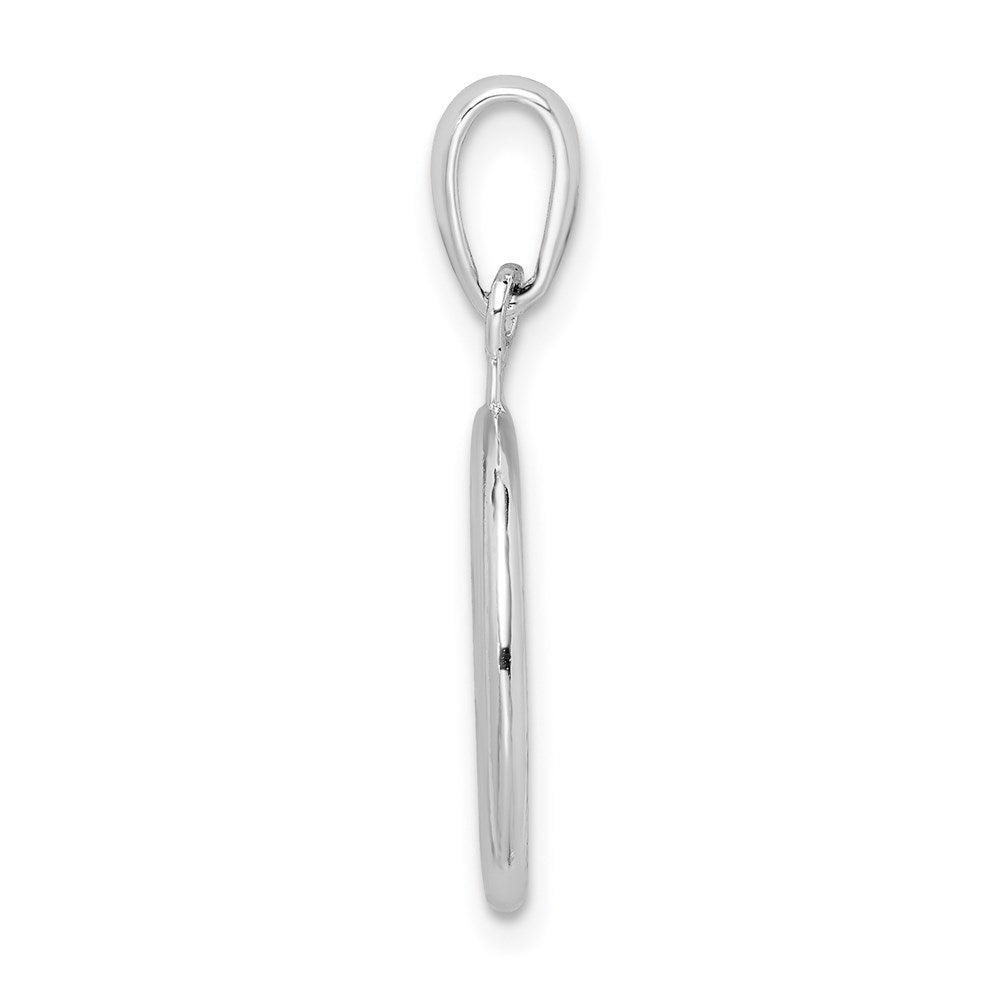 Sterling Silver De-Ani Rhodium-Plated Polished Peace Symbol Pendant