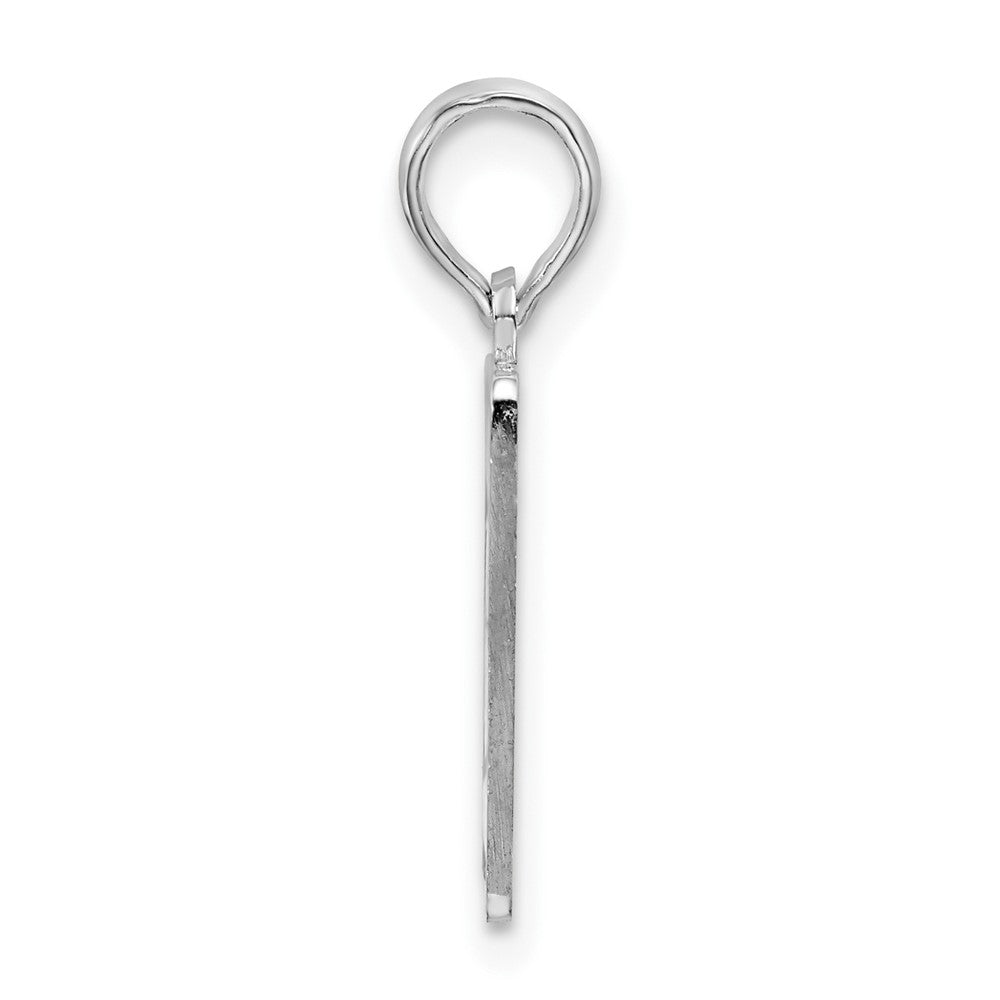 Sterling Silver De-Ani Rhodium-Plated Polished 0 Mile Marker Key West Pendant