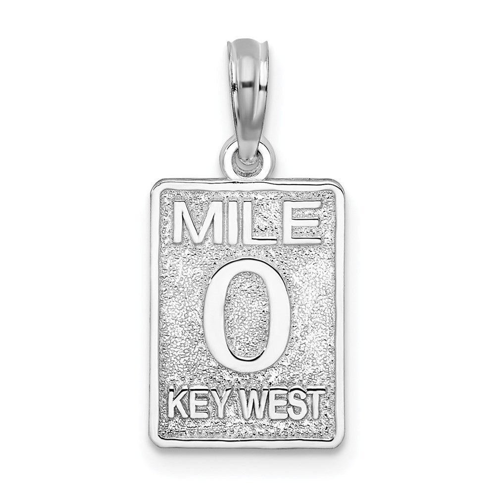 Sterling Silver De-Ani Rhodium-Plated Polished 0 Mile Marker Key West Pendant