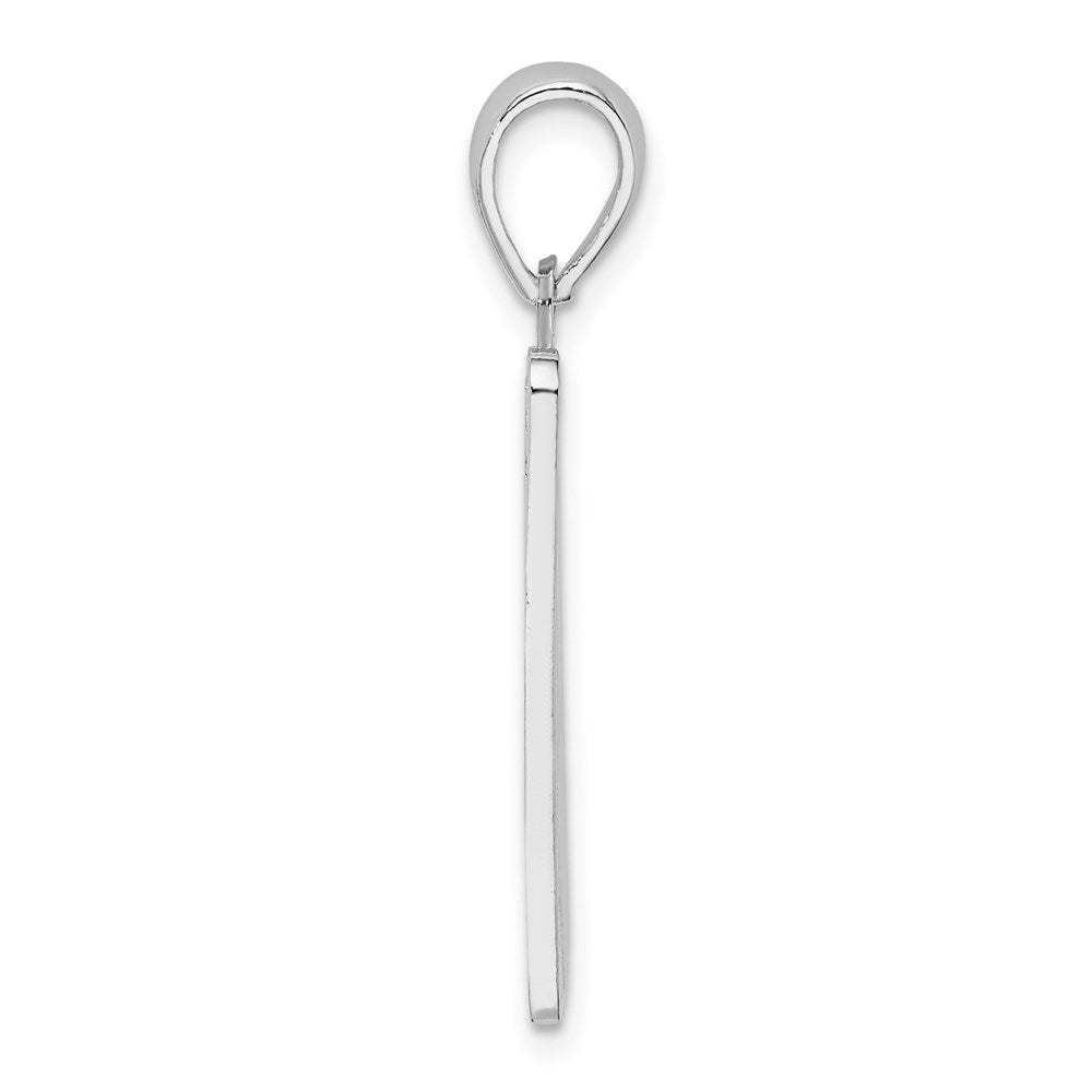 Sterling Silver De-Ani Rhodium-Plated Polished 0 Mile Marker Key West Pendant