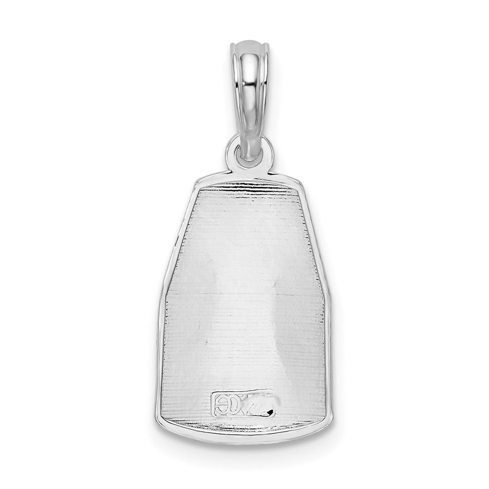Sterling Silver De-Ani Rhodium-Plated Polished Small Key West Usa Pendant
