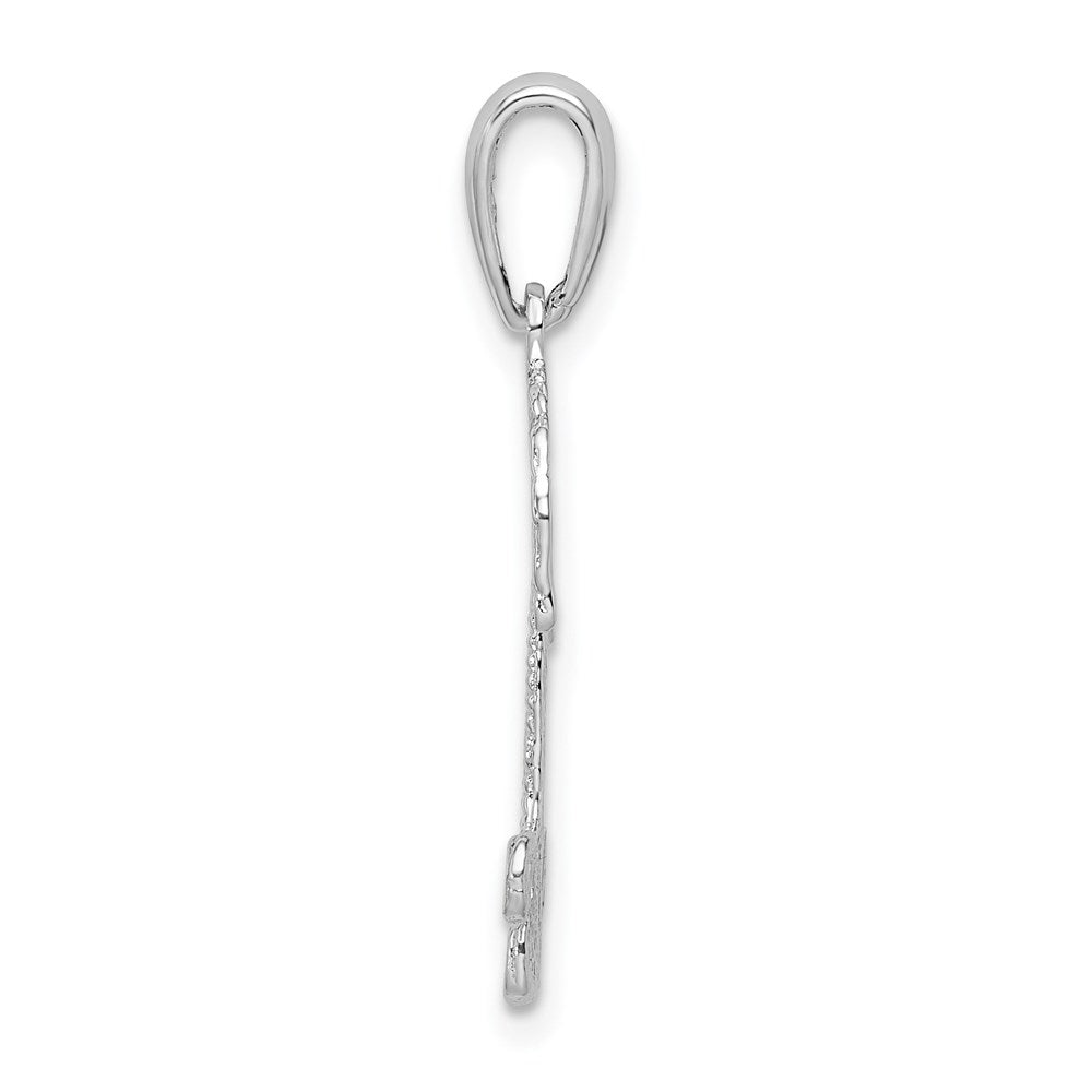 Sterling Silver De-Ani Rhodium-Plated Polished Puerto Rico Palm Tree Pendant