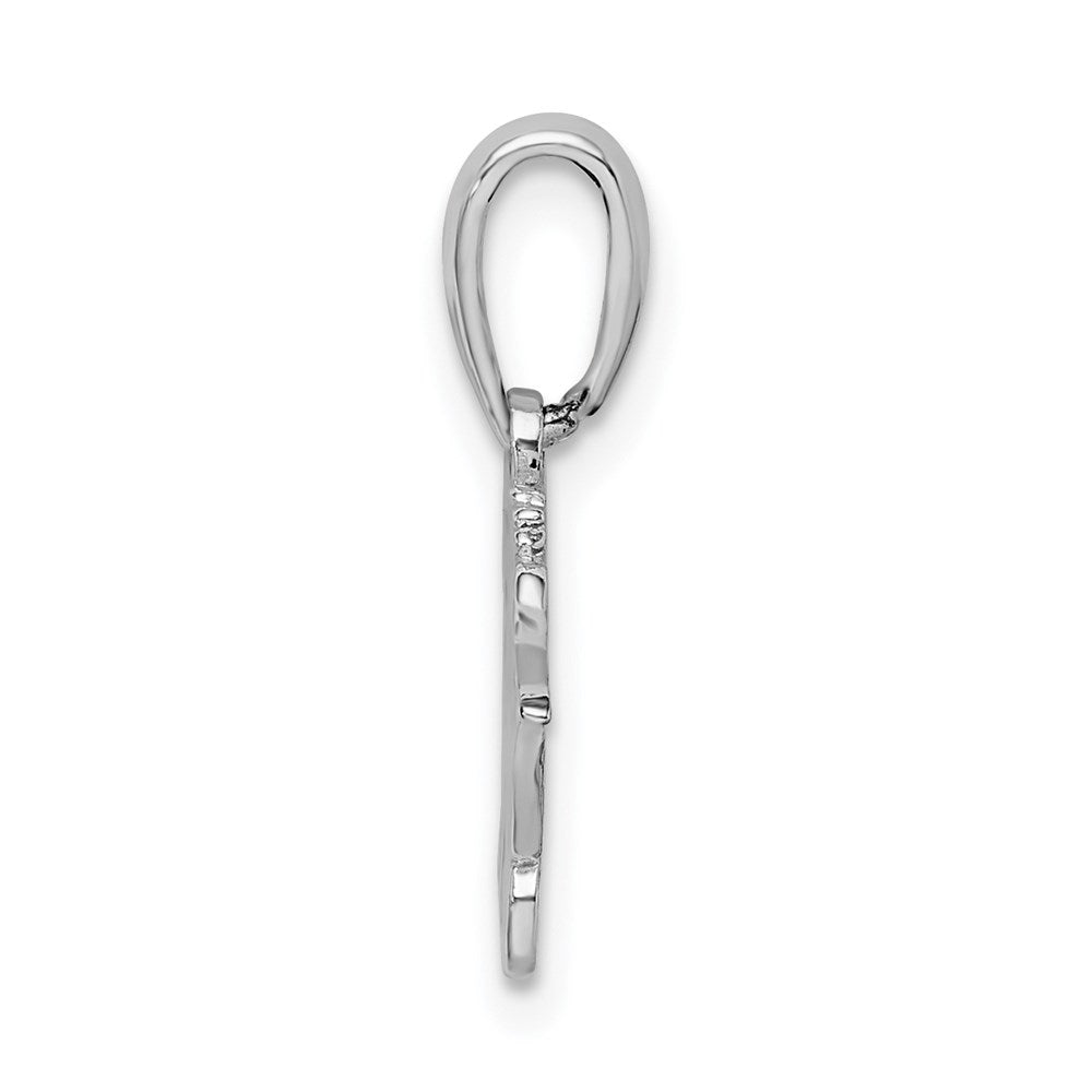 Sterling Silver De-Ani Rhodium-Plated Polished Puerto Rico Cruise Ship Pendant