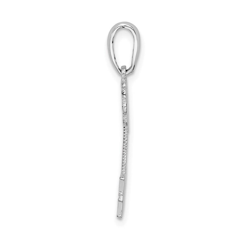 Sterling Silver De-Ani Rhodium-Plated Polished South Beach Palm Tree Pendant
