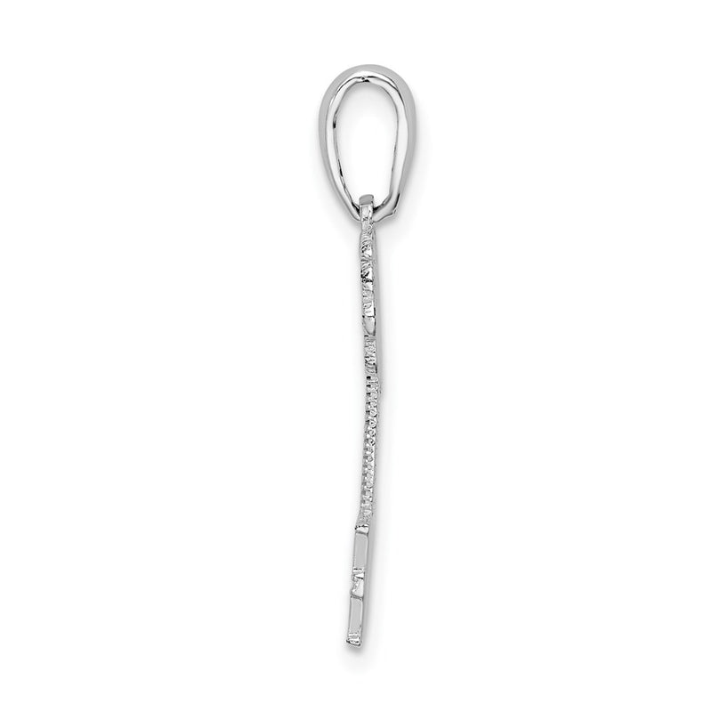Sterling Silver De-Ani Rhodium-Plated Polished South Beach Palm Tree Pendant