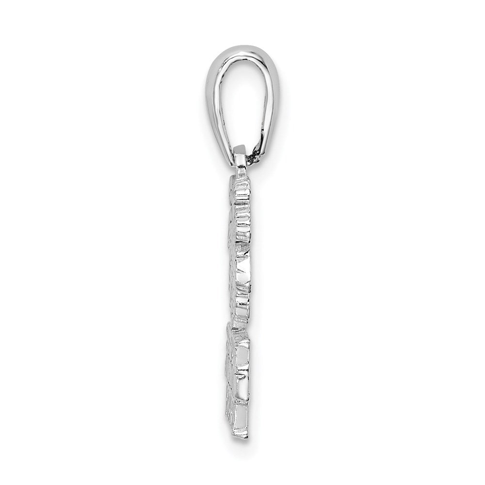 Sterling Silver De-Ani Rhodium-Plated Polished South Beach Palm Tree Pendant