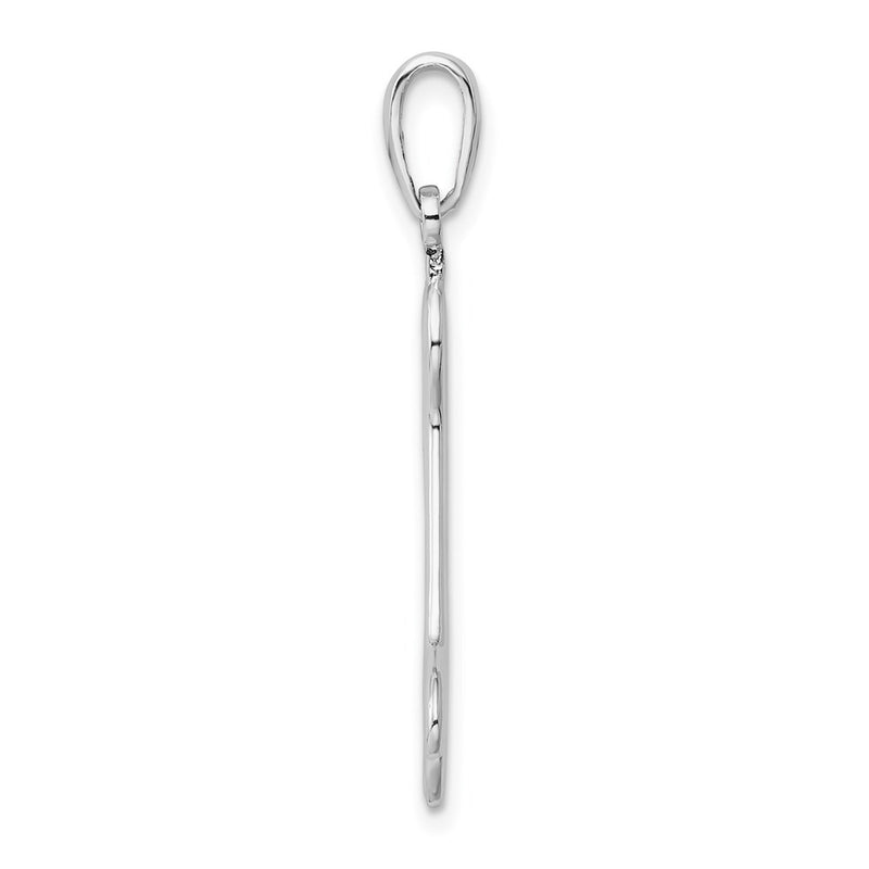 Sterling Silver De-Ani Rhodium-Plated Polished Engraveable Dog Bone Pendant