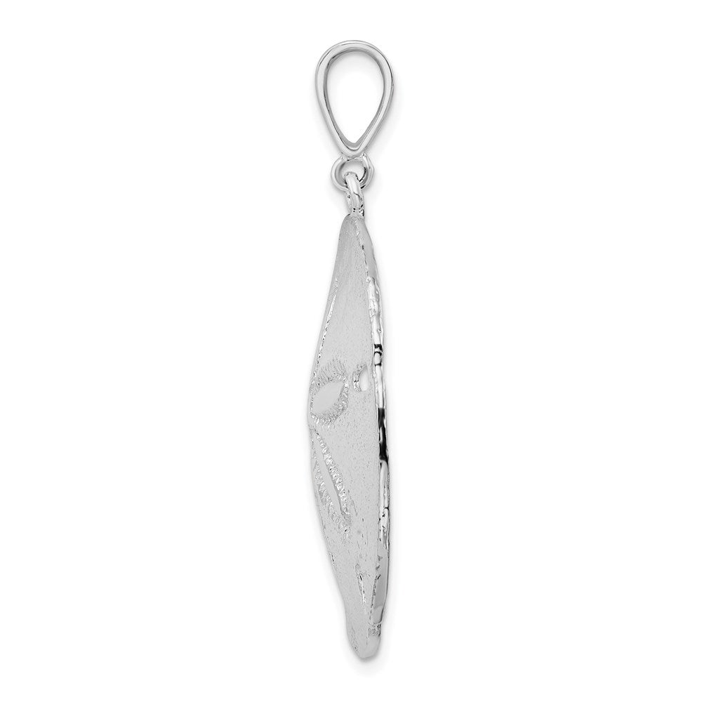 Sterling Silver De-Ani Rhodium-Plated Polished Sand Dollar Pendant