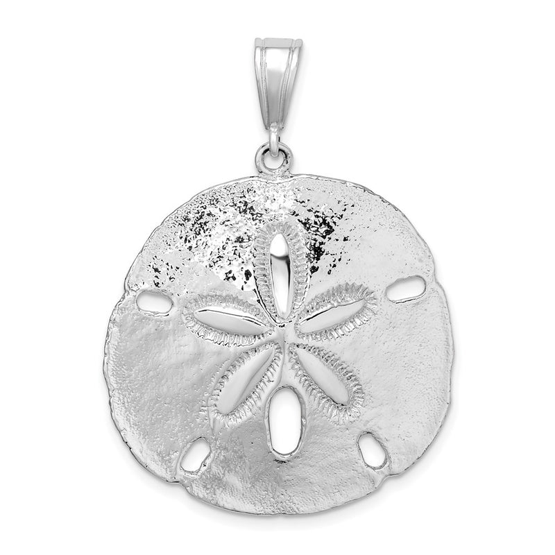 Sterling Silver De-Ani Rhodium-Plated Polished Sand Dollar Pendant