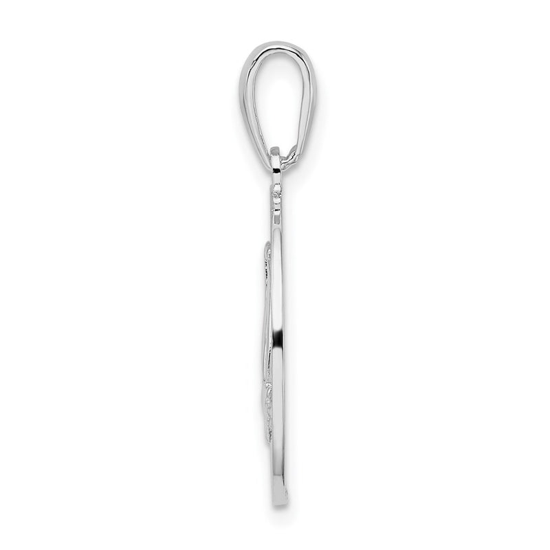 Sterling Silver De-Ani Rhodium-Plated Long Beach Island New Jersey With Sailboat Pendant