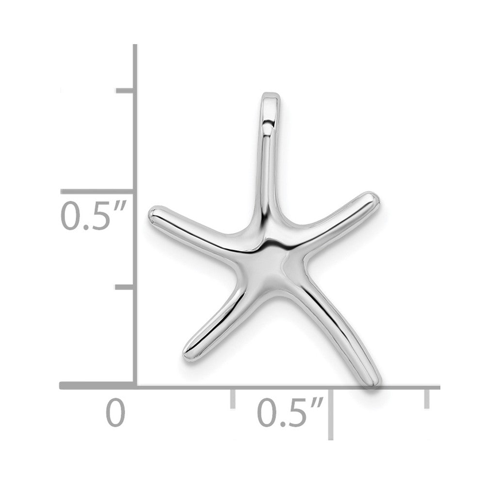 Sterling Silver De-Ani Rhodium-Plated Polished Dancing Starfish Slide