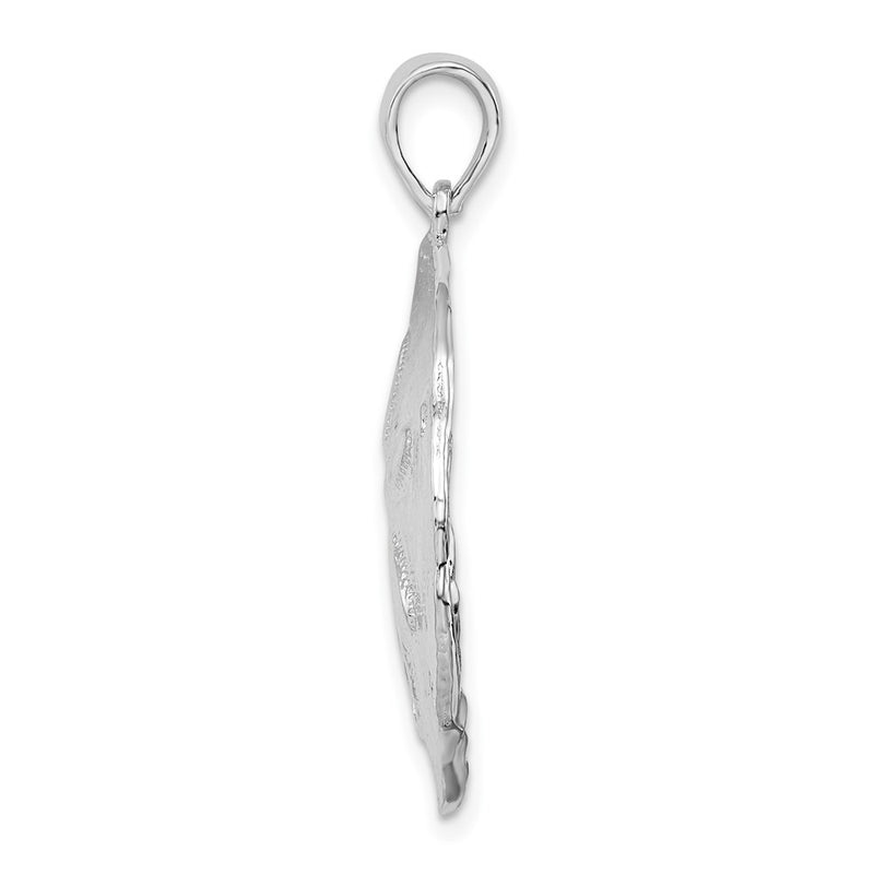Sterling Silver De-Ani Rhodium-Plated Polished Sand Dollar Pendant