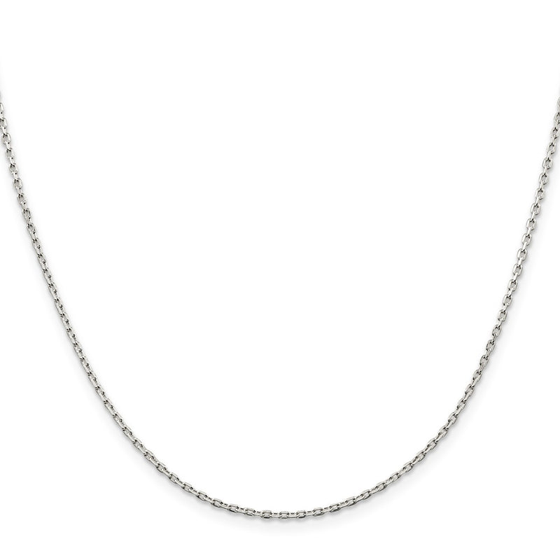 20 Inch Sterling Silver 1.5mm Beveled Oval Cable Chain Necklace