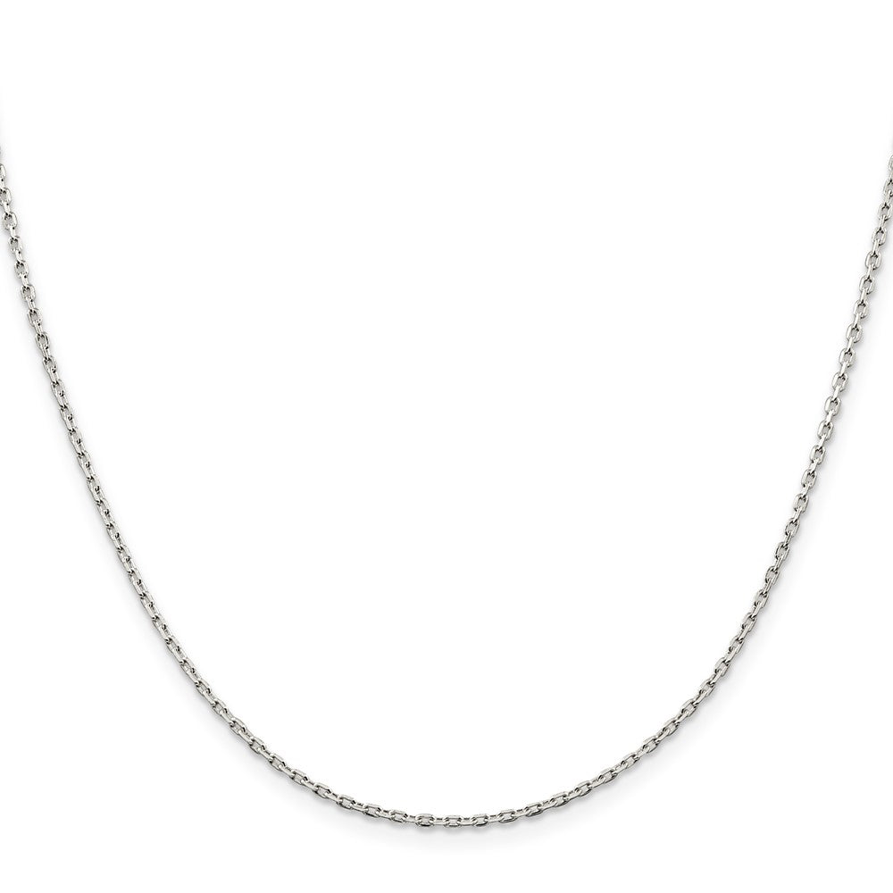 16 Inch Sterling Silver 1.5mm Beveled Oval Cable Chain Necklace