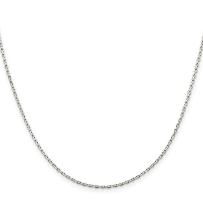 22 Inch Sterling Silver 1.5mm Beveled Oval Cable Chain W/4In Ext.