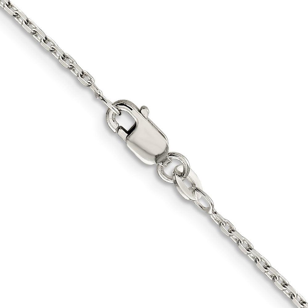 28 Inch Sterling Silver 1.5mm Beveled Oval Cable Chain Necklace