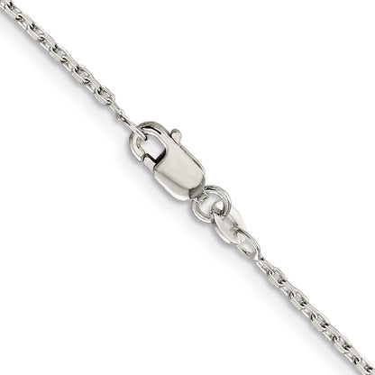 28 Inch Sterling Silver 1.5mm Beveled Oval Cable Chain Necklace