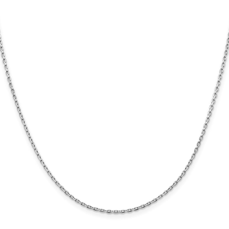 30 Inch Sterling Silver Rhodium-Plated 1.5mm Beveled Oval Cable Chain Necklace