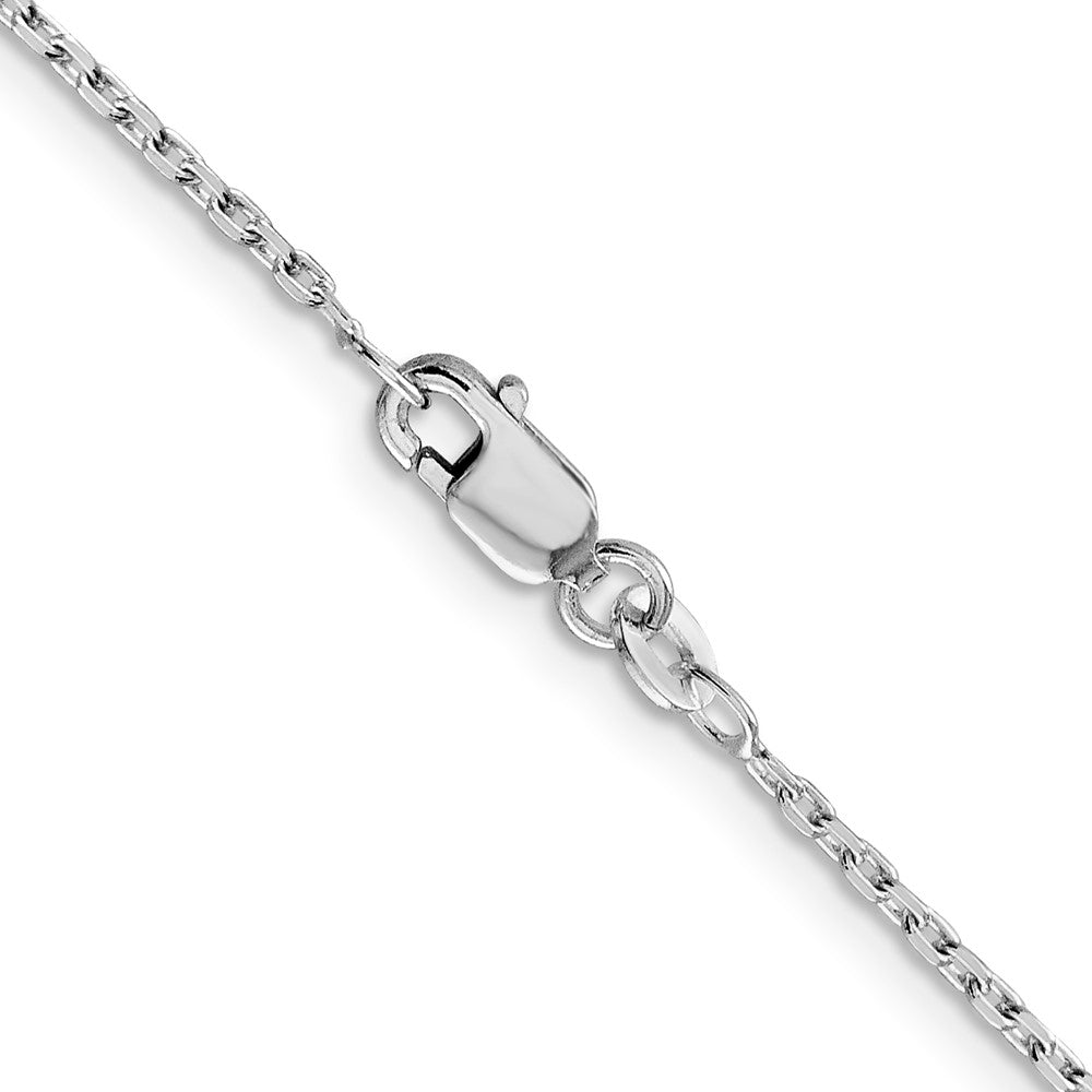 26 Inch Sterling Silver Rhodium-Plated 1.5mm Beveled Oval Cable Chain Necklace