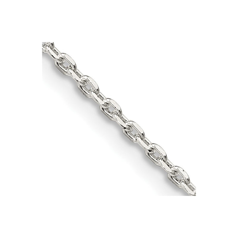 26 Inch Sterling Silver 1.5mm Beveled Oval Cable Chain Necklace