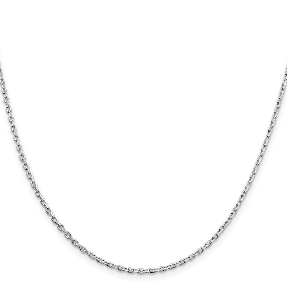 28 Inch Sterling Silver Rhodium-Plated 2mm Beveled Oval Cable Chain Necklace