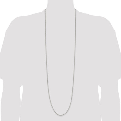 42 Inch Sterling Silver 2.75mm Beveled Oval Cable Chain Necklace