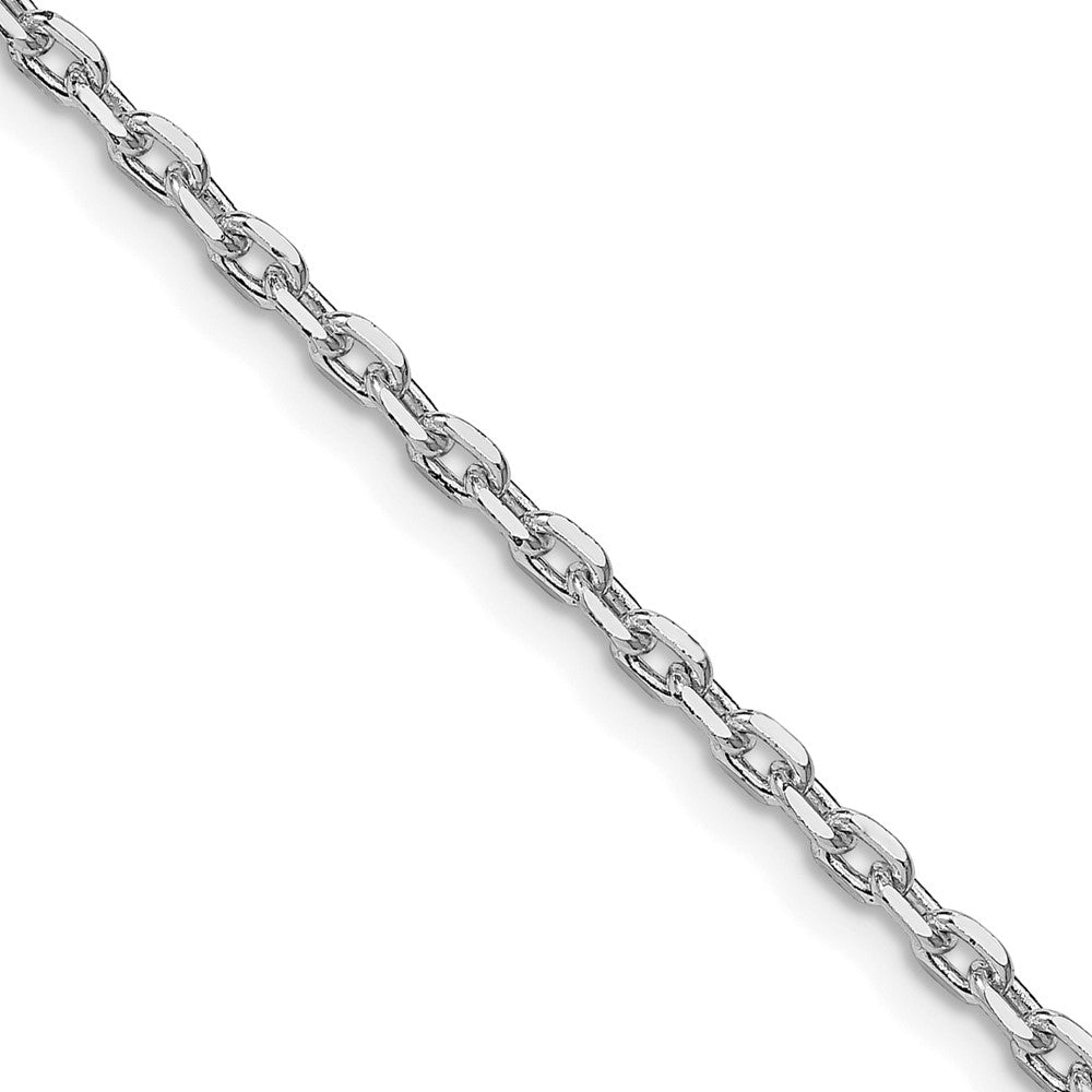 Sterling Silver Rhodium-Plated 2.75mm Beveled Oval Cable Chain