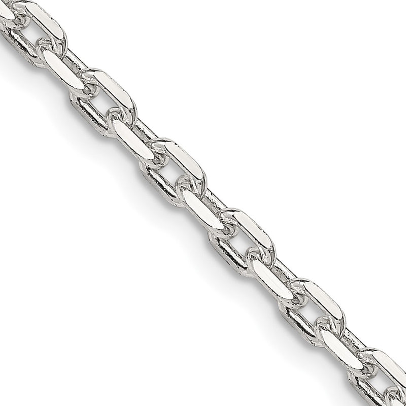 22 Inch Sterling Silver 3.25mm Beveled Oval Cable Chain Necklace