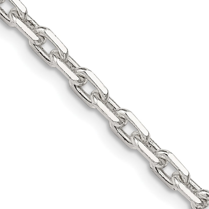 22 Inch Sterling Silver 3.95mm Beveled Oval Cable Chain Necklace