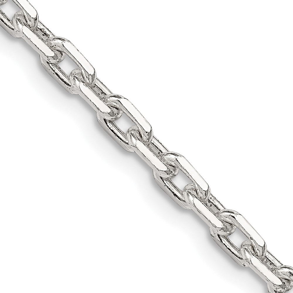 36 Inch Sterling Silver 3.95mm Beveled Oval Cable Chain Necklace