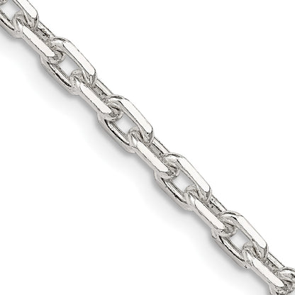 36 Inch Sterling Silver 3.95mm Beveled Oval Cable Chain Necklace