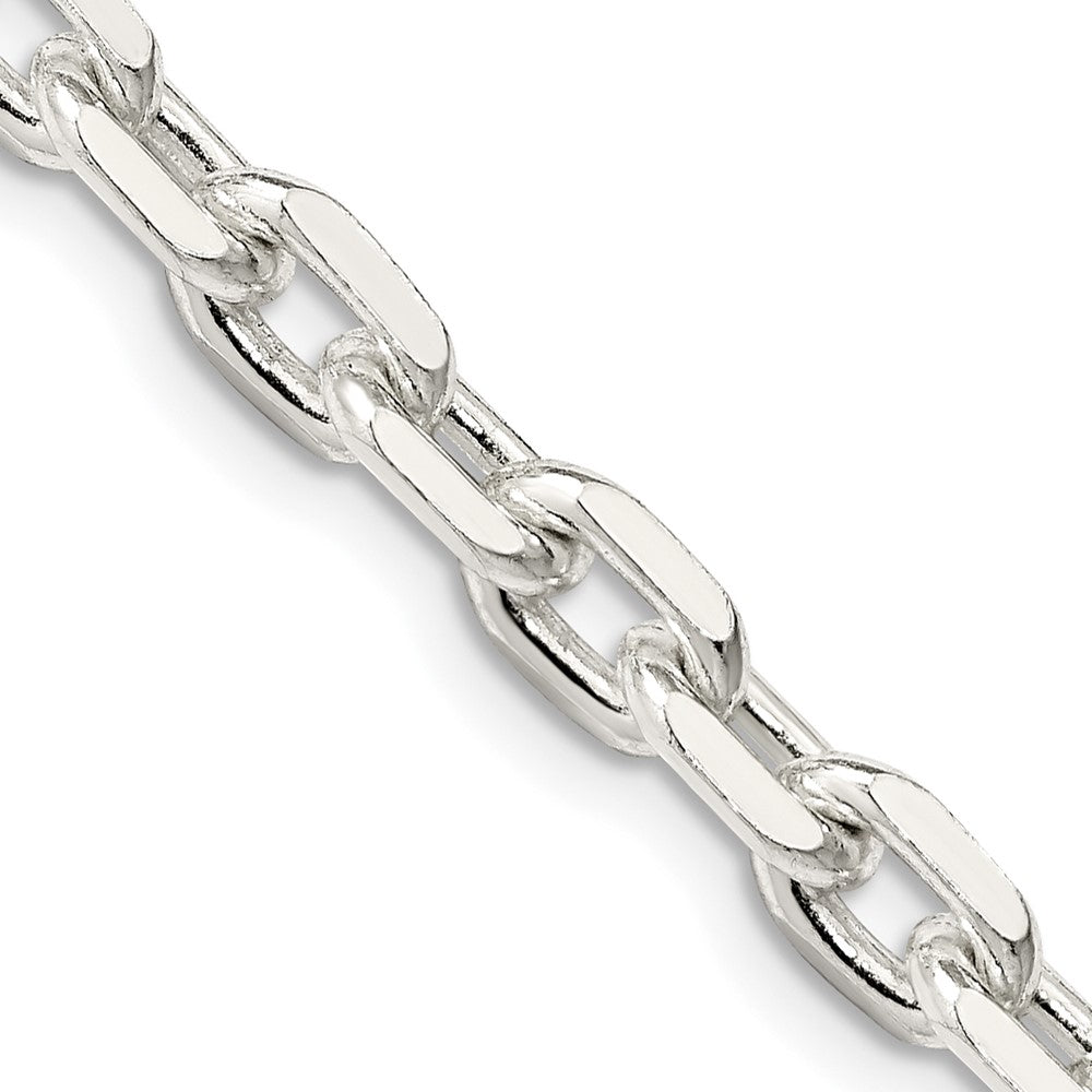 26 Inch Sterling Silver 5.4mm Beveled Oval Cable Chain Necklace