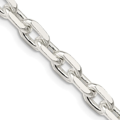 26 Inch Sterling Silver 5.4mm Beveled Oval Cable Chain Necklace