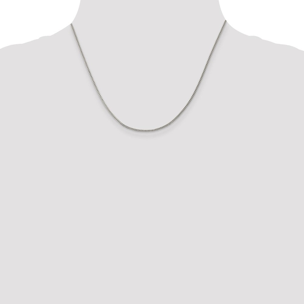 18 Inch Sterling Silver 1.5mm Curb Chain Necklace
