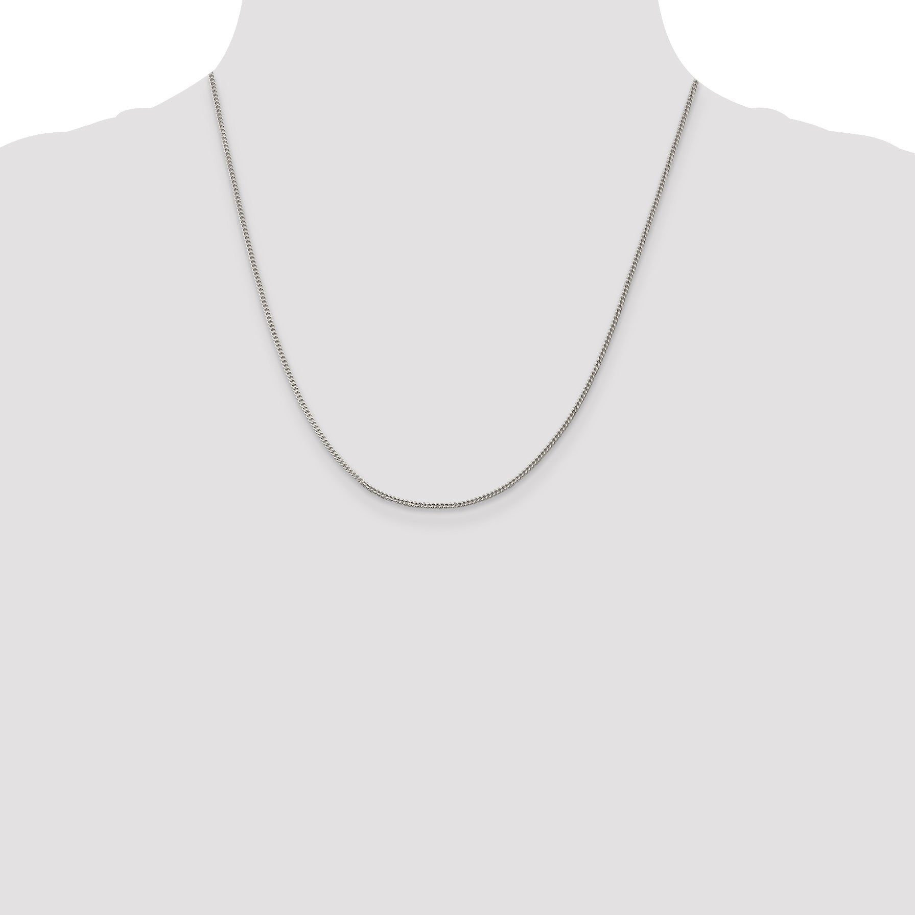 20 Inch Sterling Silver 1.5mm Curb Chain