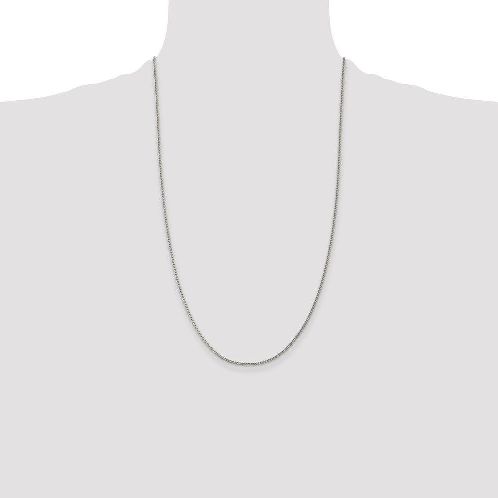 26 Inch Sterling Silver 1.5mm Curb Chain Necklace