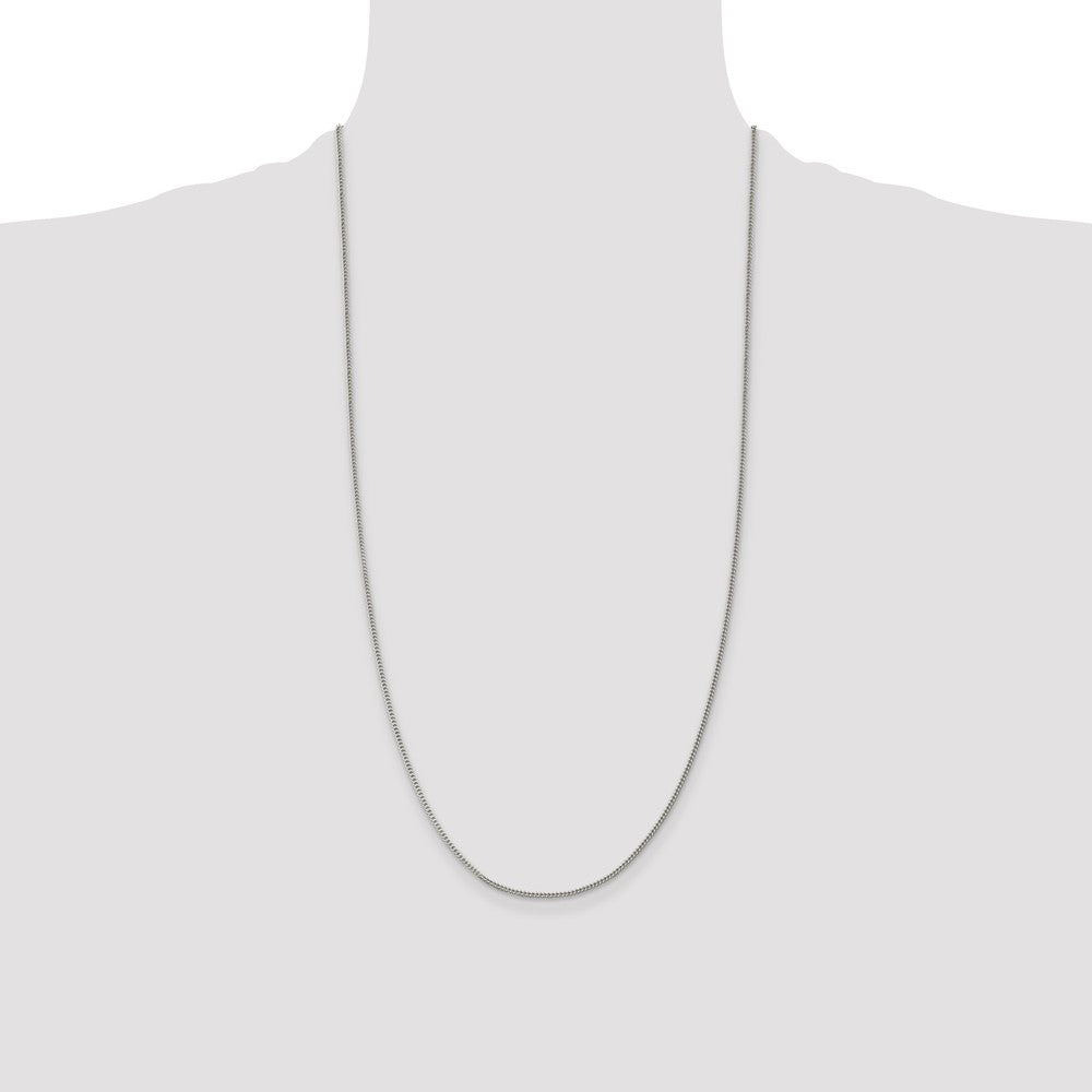 28 Inch Sterling Silver 1.5mm Curb Chain Necklace