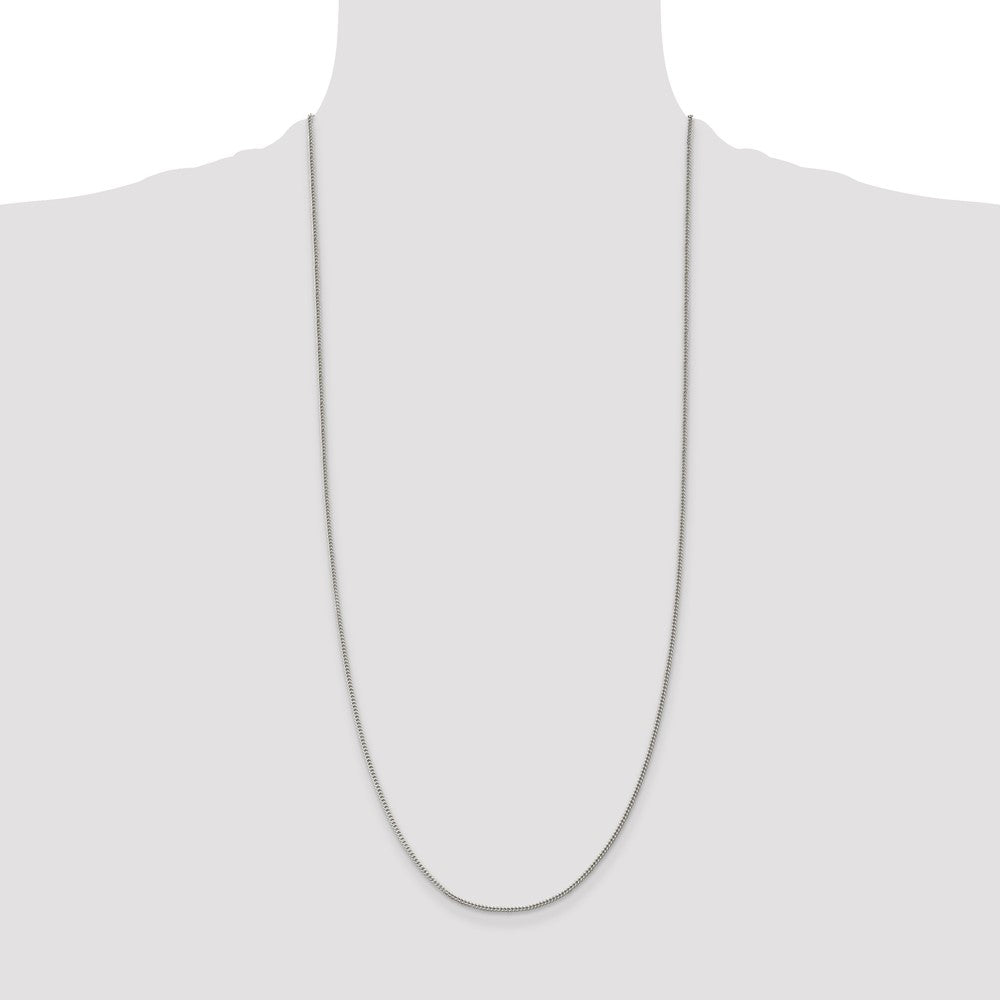 30 Inch Sterling Silver 1.5mm Curb Chain Necklace