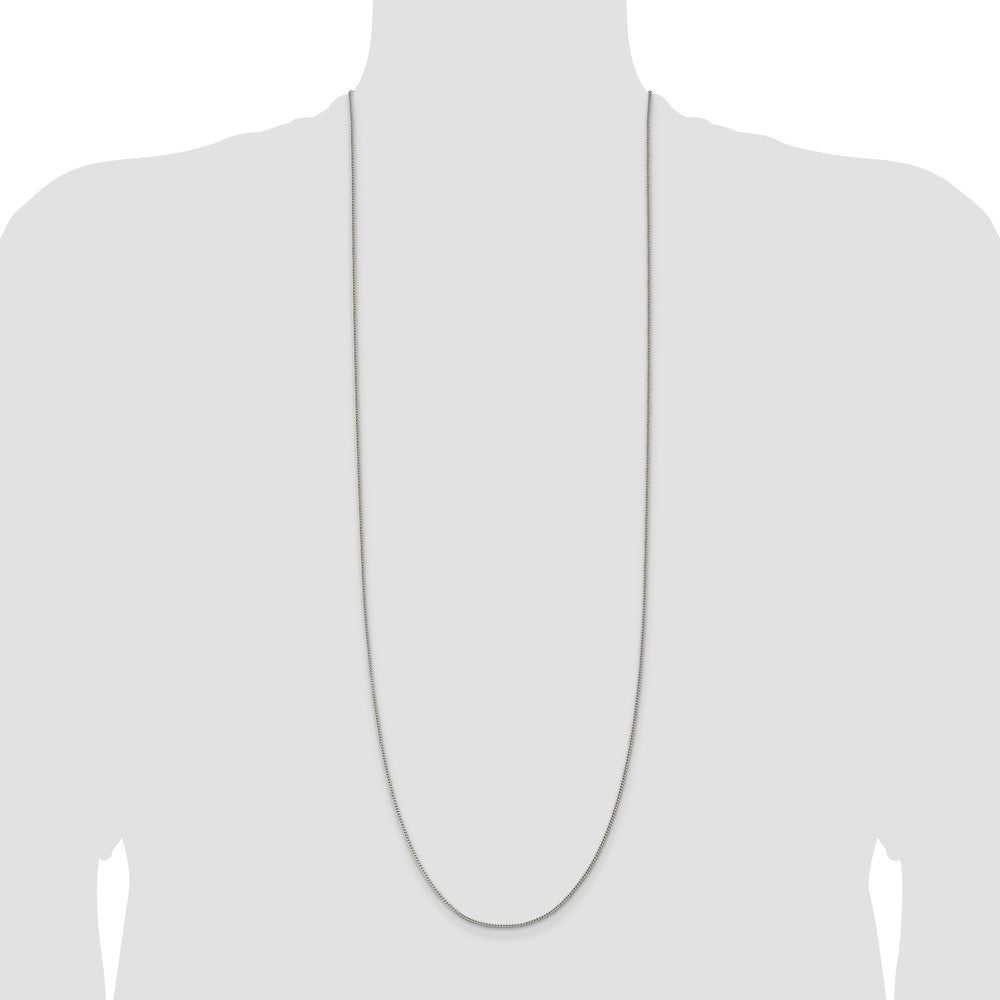 36 Inch Sterling Silver 1.5mm Curb Chain Necklace